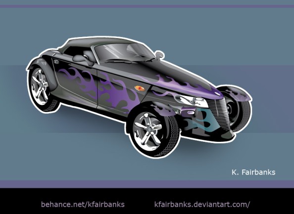 Prowler (car) digital drawing by K. Fairbanks